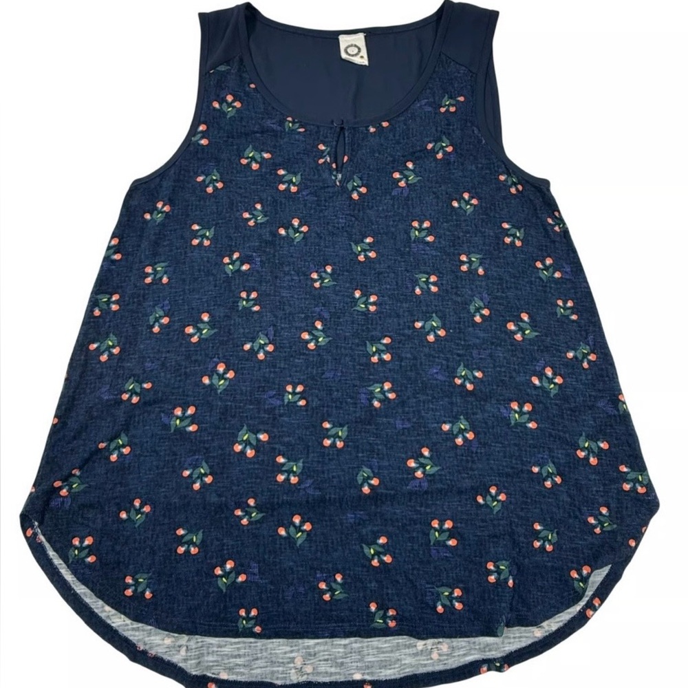 Anthropologie Akemi and Kin Floral Navy Sleeveless Tank Top